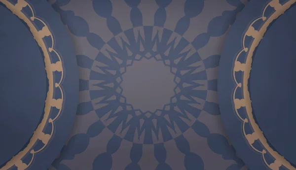 Blaues Banner Mit Braunem Mandala Ornament Und Platz Unter Ihrem — Stockvektor