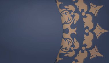 Arkaplan mavisi ve logonun altındaki mandala kahverengi süs.