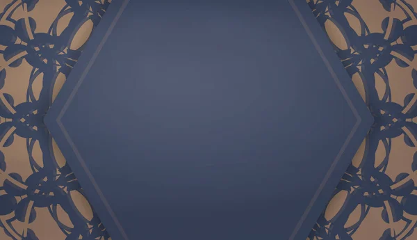 Arrière Plan Bleu Avec Mandala Ornement Brun Pour Conception Sous — Image vectorielle