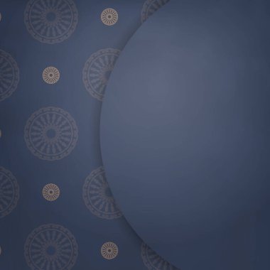 Markanız için Hint kahvesi desenli mavi renkli el ilanı..