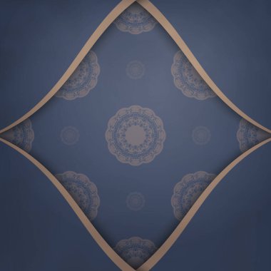 Markanız için mavi ve kahverengi renkli broşür..