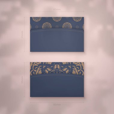 Mavili kartvizit ve markanız için kahverengi süsler..