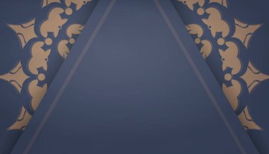 Kızılderili kahverengi desenli mavi arkaplan ve logo veya metin için yer