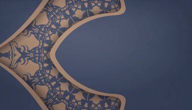 Logo veya metin altında tasarım için Yunanca kahverengi süslemeli pankart