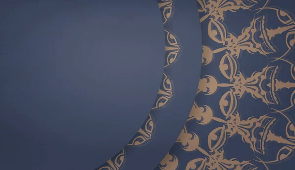 Синий Баннер Искушает Греко Коричневым Цветом Пространством Вашего Логотипа — стоковый вектор