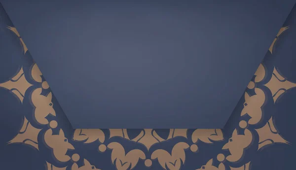 Modèle Bannière Bleue Avec Motif Brun Luxueux Place Sous Votre — Image vectorielle
