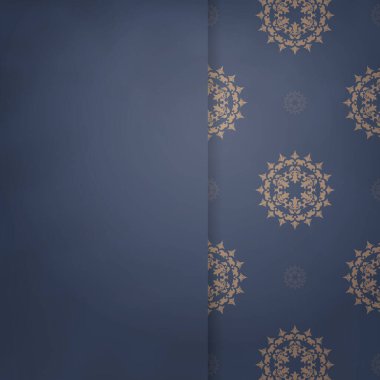 Tebrik etmek için mavi ve kahverengi renkli broşürler..