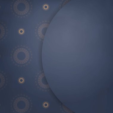 Markanız için soyut kahverengi desenli mavi ilan şablonu.