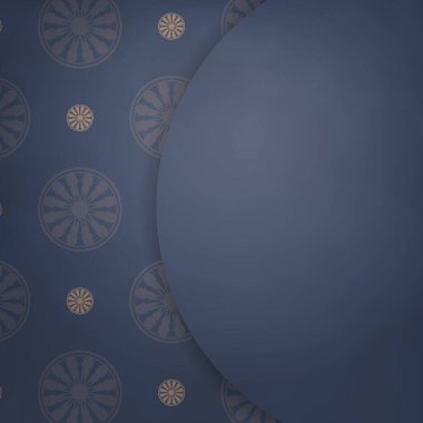 Mavili Broşür 'ü selamlıyorum, markanız için kahverengi desenli..