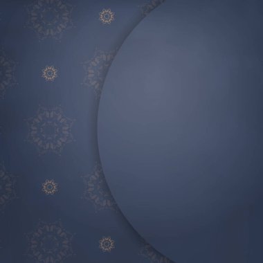 Markanız için klasik kahverengi desenli mavi kart şablonu.