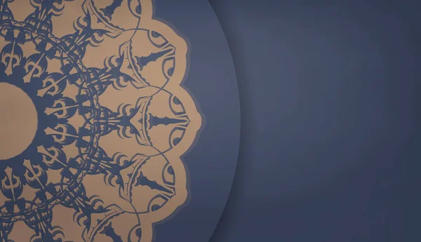 Банер Синего Цвета Греко Коричневым Рисунком Местом Логотипа Текста — стоковый вектор