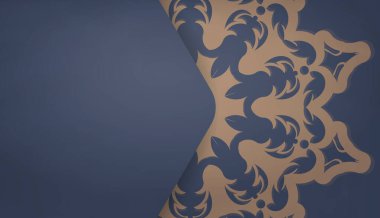 Metin altında tasarım için soyut kahverengi desenli mavi arkaplan