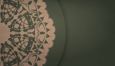 Soyut kahverengi desenli ve metninizin altına yerleştirilmiş yeşil pankart