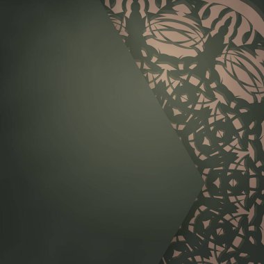 Markanız için kahverengi mandala süsü içeren yeşil broşür.