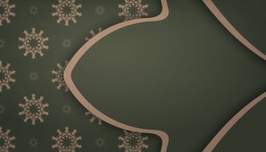 Logo veya metin tasarımı için lüks kahverengi desenli yeşil arkaplan