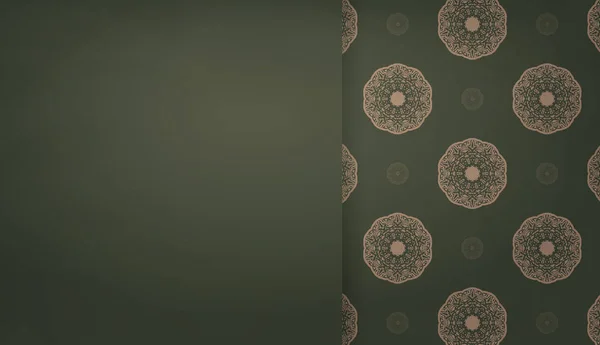 Fond Couleur Verte Avec Motif Brun Abstrait Pour Conception Sous — Image vectorielle