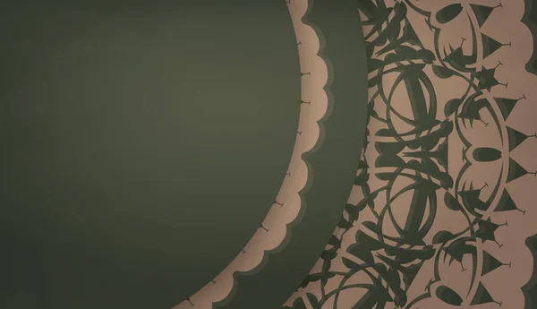 Шаблон Зеленого Цвета Коричневым Рисунком Местом Логотипа Текста — стоковый вектор