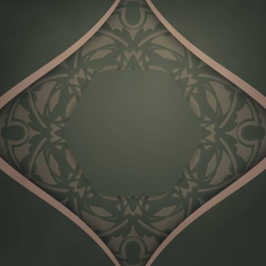 Hint kahverengi desenli yeşil renkli kartpostal yazdırmaya hazır..