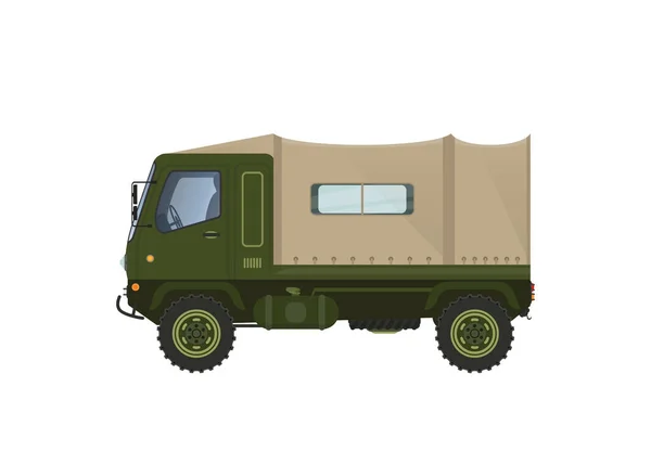 Camión Del Ejército Ilustración Aislada Sobre Fondo Blanco — Vector de stock