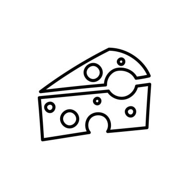 Beyaz bir arka plan üzerinde elle çizilmiş peynir anahat vektör illüstrasyon izole peynir. Peynir kroki, doodle koleksiyonu, peynir simgelerin ayarlamak