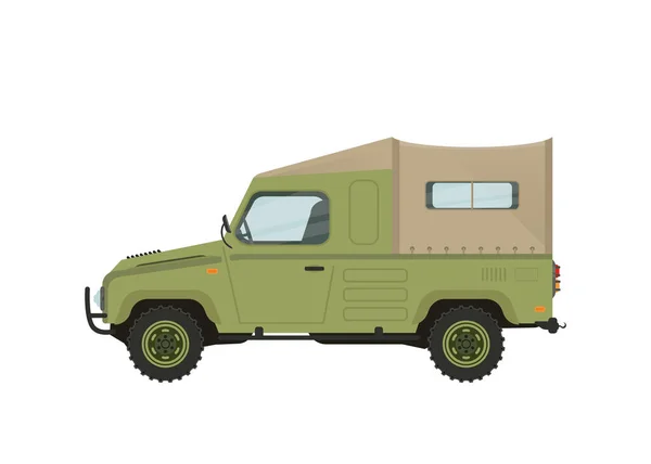 乗客のための軍用車 白い背景のベクトルイラストレーション — ストックベクタ