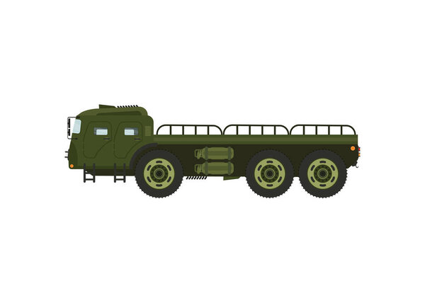 Military truck vector and illustration on white background