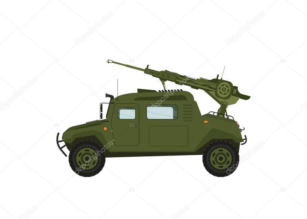 Modern Military Vehicle Illustration, Suitable For Game Asset, Icon, Infographic