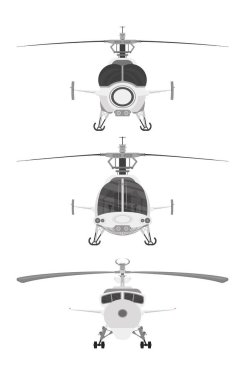 Helikopterleri beyaz arkaplanda izole et.
