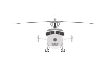 Şasi ve Bıçaklar ile helikopter. Beyaz arka plan üzerinde izole vektör çizim eps 10