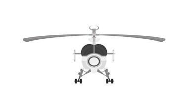Helikopter izole edildi. Ön manzara. Vektör düz biçim illüstrasyonu.