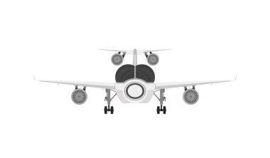 Uçan Boeing uçağı beyaz alanda izole edildi..