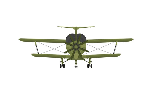 Biplane Airplane Flight Front View — Stock vektor