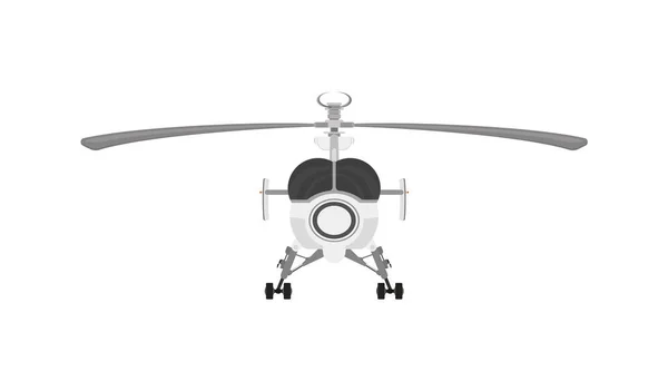 Helicopter Isolated Front View Vector Flat Style Illustration — Stockvektor