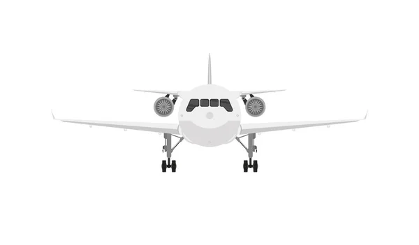 Back View Commercial Airliner Airplane Transport Isolated White Background — Stock Vector