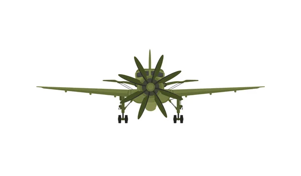 Single Tail Jet Fighter Simple Illustration Front View — Stockvektor