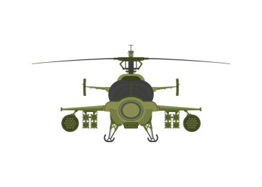 Beyaz arka planda helikopter askeri 2B fillamasyonu