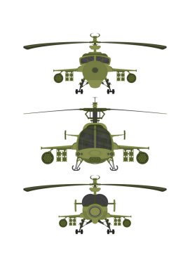 Helikopterleri beyaz izole arkaplan üzerine askeri 2B fillamantasyonu ayarla