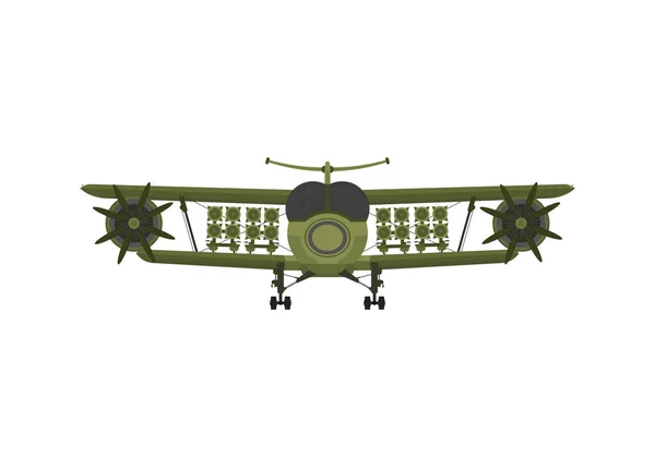 Combatiente Avión Militar Con Misiles Bordo Ilustración Aislada Sobre Fondo — Vector de stock