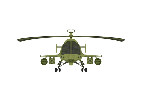 Hélicoptère Militaire Illastration Sur Fond Isolat Blanc — Image vectorielle