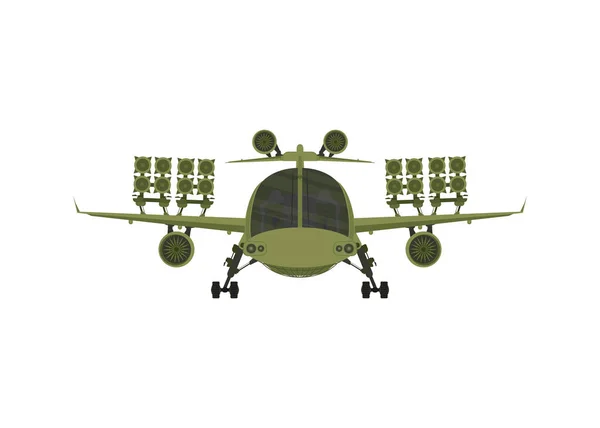 Fighter Military Aircraft Missiles Board Illustration Isolated White Background Vector — Vettoriale Stock