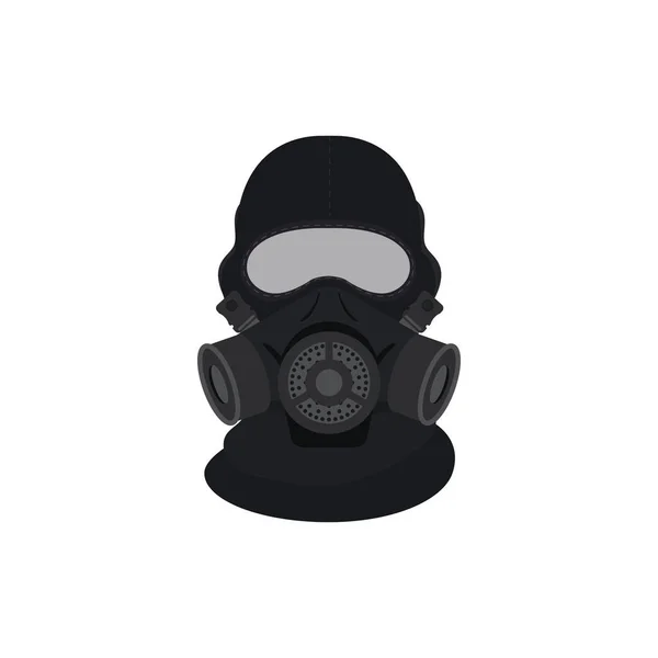 Gas Mask White Background Black Gaz Mask — стоковый вектор