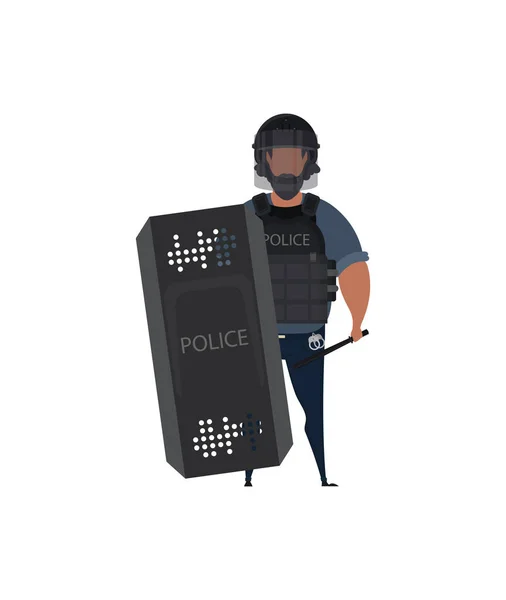 Speciální Policejní Jednotka Muž Speciálního Taktického Týmu Oblečený Armádní Bojové — Stockový vektor
