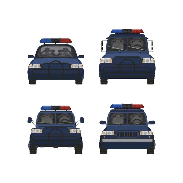 Set Cars Police Icon Image Vector Illustration Design — Stock Vector