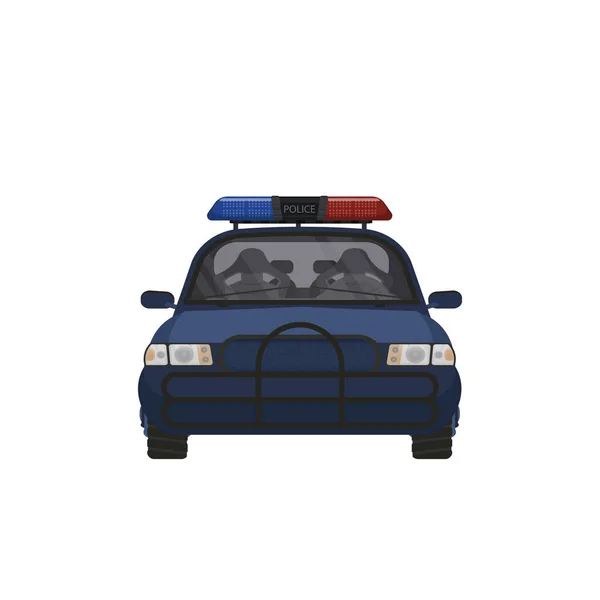Polisbil Enkel Illustration Framifrån — Stock vektor