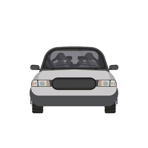 Vector Auto Front View Design Vector Illustration Isolated White Background — Vetor de Stock