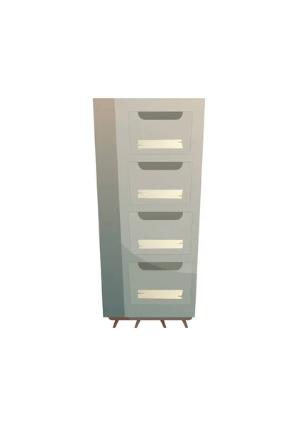 Filing Cabinet Four Drawer Vector Image Isolated White Background — Stock Vector