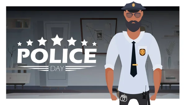 警察の日ディフェンダーの日 ベクターイラスト — ストックベクタ