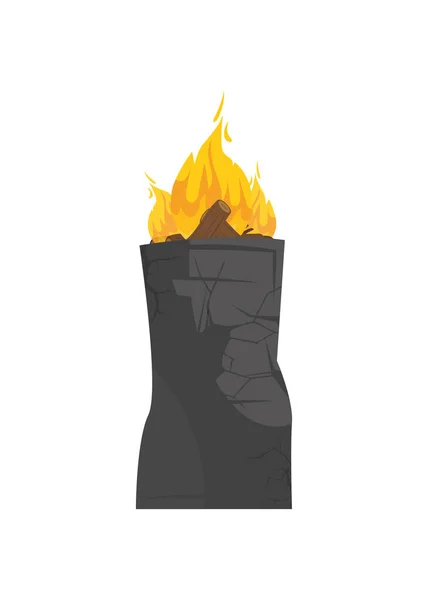 Μεταλλικό Βαρέλι Καύσης Φωτιά Βαρέλι Απομονωμένοι Διάνυσμα — Διανυσματικό Αρχείο