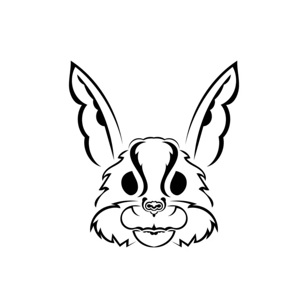 Голова Кролика Стиле Татуировки Изолированный Символ 2023 Года Вектор — стоковый вектор