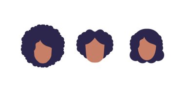 Afro-Amerikan görünümlü kadınlar. İzole edilmiş. Vektör.